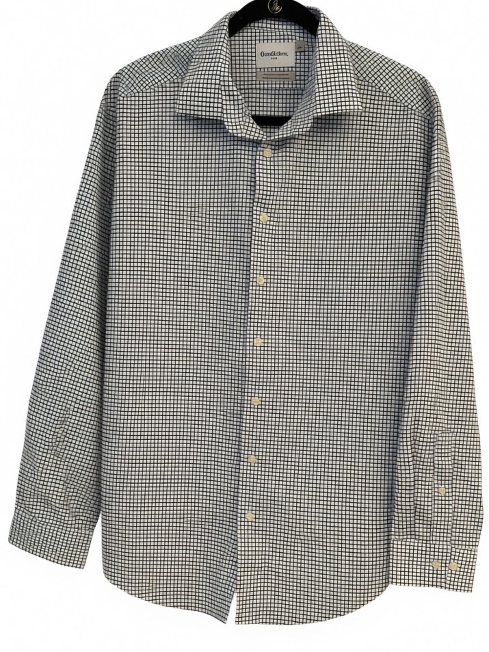 Goodfellow & Co White and Blue Button-down Shirt Standard Fit 16 16 1/2
